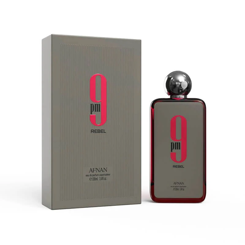 AFNAN EAU DE PARFUM  9 PM REBEL 100 ML. 3.4 FL. OZ.