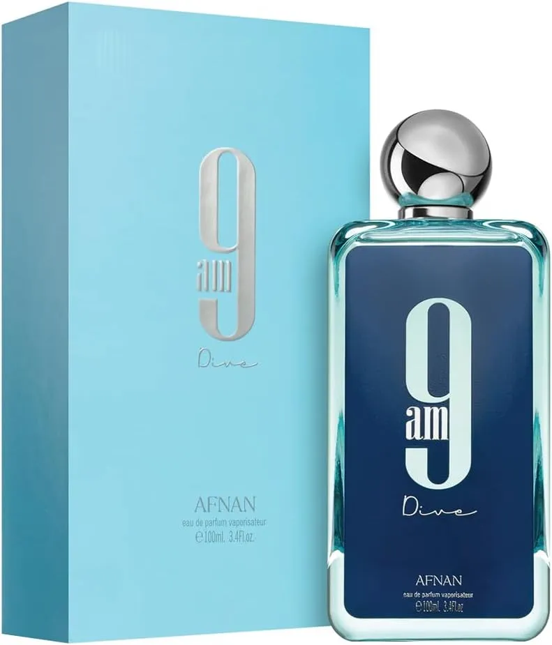 AFNAN EAU DE PARFUM  9 AM DIVE  100 ML. 3.4 FL. OZ.